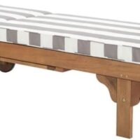 SAFAVIEH Outdoor Collection Newport Natural/ Grey & White Stripe Cushion Built-in Side Table Adjustable Chaise Lounge Chair - Image 4