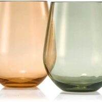 Khen European Style Shatterproof Tritan Stemless Wine Glasses, Acrylic Glass Drinkware, Unbreakable Colored, 6 - Set - BPA-free plastic, Reusable, Dishwasher Safe, All Purpose Glassware 15oz - (Muted) - Image 7