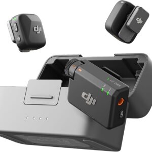 DJI Mic Mini (2 TX + 1 RX + Charging Case), Wireless Microphone for iPhone/Camera/Android, Ultralight, Detail-Rich Audio, 48h Use, Noise Cancelling, Automatic Limiting, Vlog, Streaming