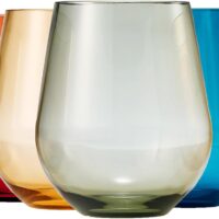 Khen European Style Shatterproof Tritan Stemless Wine Glasses, Acrylic Glass Drinkware, Unbreakable Colored, 6 - Set - BPA-free plastic, Reusable, Dishwasher Safe, All Purpose Glassware 15oz - (Muted) - Image 2