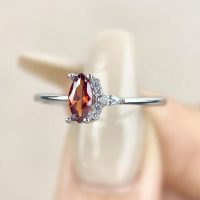 1 PC Marquise Shape Garnet Elegant Rings Ladies Jewelry Sterling Silver Ring Plated Fine Jewelry Daily Wear Gifts - Image 2