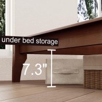 Merax Mid-Century Bamboo Platform Bed, Queen Size Bed Frame with Wood Slat Support, No Box Spring Needed, Easy Tool-Free Assembly, Brown - Image 7