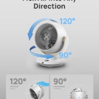 Dreo Fan for Bedroom, Desk Air Circulator Fans with Remote, 11 Inch Table Fan for Whole Room, 60ft Powerful Airflow, 120° Vertical Manual and 90° Oscillating, 4 Speeds, 8H Timer, 28dB Quiet, Home - Image 4