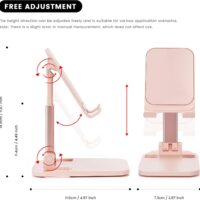 Folding Cell Phone Stand,Adjustable Angle Height Phone Stand/Portable Phone Holder Suitable for All Smartphones（Pink） - Image 2