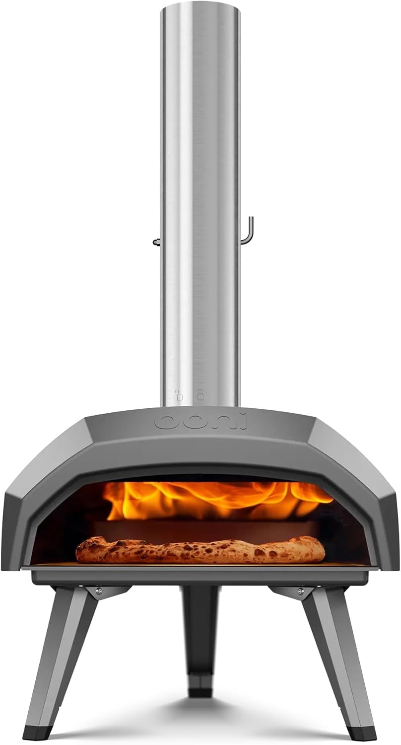 Ooni Karu 12 Multi-Fuel Outdoor Pizza Oven – 12 Inch Pizzas in 60 Seconds – Portable Wood and Gas Fired Pizza Oven with Pizza Stone, Dual Fuel Ooni Pizza Oven