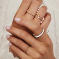 Gold Plated Stacking Rings for Women - 8PCS Non Tarnish 14K Gold Simple Cute Stackable Knuckle Rings Set Size 4-11 - Image 4
