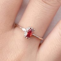 1 PC Marquise Shape Garnet Elegant Rings Ladies Jewelry Sterling Silver Ring Plated Fine Jewelry Daily Wear Gifts - Image 3