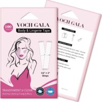 VOCH GALA 100 Strips Double Sided Tape for Fashion and Clothes, Waterproof Fashion Clothing Tape, Fabric Tape to Skin, Strong Adhesive Body Tape, Clear Transparent for All Skin Shades - Image 7