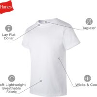 Hanes Undershirt, EcoSmart White T Boys, Short Sleeve Shirts, 5 or 10-Pack - Image 2