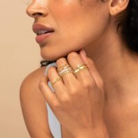 Gold Plated Stacking Rings for Women - 8PCS Non Tarnish 14K Gold Simple Cute Stackable Knuckle Rings Set Size 4-11 - Image 2
