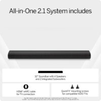 VIZIO All-in-One Soundbar SE w/Dolby Atmos & DTS:X, Bluetooth Speaker, QuickFit™ Compatible – SV210Y-08 (New, 2024 Model) - Image 4