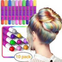 Desire Deluxe Hair Chalk for Girls Makeup Kit of 10 Temporary Colour Pens Gifts, Great Toy for Kids Age 5 6 7 8 9 10 11 12 13 Years Old, "Blue,Green,Grey,Pink,Purple - Image 4