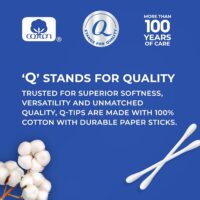 Q-tips Cotton Swabs For Hygiene and Beauty Care Original Cotton Swab Made With 100% Cotton 625 Count, WHITE - Image 3