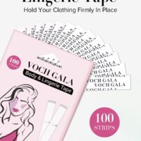 VOCH GALA 100 Strips Double Sided Tape for Fashion and Clothes, Waterproof Fashion Clothing Tape, Fabric Tape to Skin, Strong Adhesive Body Tape, Clear Transparent for All Skin Shades - Image 2