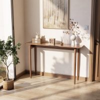Wood Console Table Walnut Entryway Table, Thin Console Table, Sofa Tables for Living Room (47.2'') - Image 5