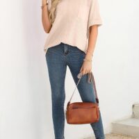 Dokotoo Womens Summer Tops 2025 Fashion Short Sleeve Crewneck Waffle Knit T Shirts Casual Oversized Blouses Clothing - Image 7