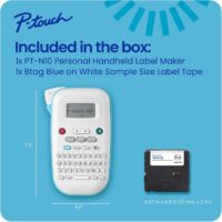 Brother P-Touch PT-N10 Personal Handheld Label Maker, Portable and Prints, P-Touch Btag ~½” (12mm) Wide Color Personalized Label Tapes, - Image 8