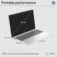 HP 15.6 inch Laptop, HD Touchscreen Display, AMD Ryzen 3 7320U, 8 GB RAM, 128 GB SSD, AMD Radeon Graphics, Windows 11 Home in S Mode, Natural Silver, 15- fc0099nr - Image 5