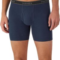 Hanes Men's Boxer Briefs, Cool Dri Moisture-Wicking Underwear, Cotton No-Ride-up for Men, Multi-Packs - Image 2