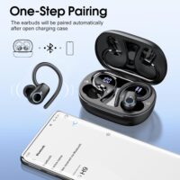 Wireless Earbuds, Bluetooth 5.3 Headphones Sport, In Ear buds Wireless Earbuds Bluetooth 50H Playtime LED Display, Deep Bass Stereo Noise Cancelling Headphones, IP7 Waterproof Earphones, Jet Black - Image 6