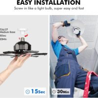 2 Pack LED Garage Lights 180W Deformable 18000LM Close to Ceiling Light Fixtures E26 E27 Screw-in Six Leaf Glow Lighting, Ultra Bright LED Shop Light with 6 Adjustable Panels for Work Shop Warehouse - Image 5