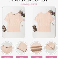 Dokotoo Womens Summer Tops 2025 Fashion Short Sleeve Crewneck Waffle Knit T Shirts Casual Oversized Blouses Clothing - Image 6