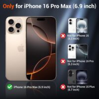 SUPFINE Magnetic for iPhone 16 Pro Max Case (Compatible with MagSafe) (Military Grade Drop Protection) Slim Translucent Matte Shockproof with Anti-Fingerprint Phone Case, Black - Image 2