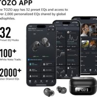 TOZO Hybrid Active Noise Cancelling Wireless Earbuds, 6 Mics ENC Clear Call, IPX8 Waterproof, in Ear Bluetooth 5.3 Headphones Stereo Bass Ear Buds 59H Playtime with LED Display 32 EQs via APP - Image 2