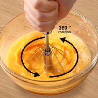 12 inch Stainless Steel Semi-Automatic Whisk, Stainless Steel Egg Whisk Hand Push Rotary Blender, Hand Push Mixer Stirrer Tool for Cooking Kitchen Home Egg Milk - Image 3