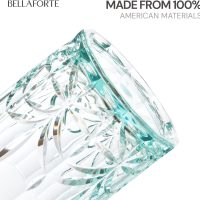 BELLAFORTE Shatterproof Tritan Plastic Short Tumbler, Set of 4, 13oz - Myrtle Beach Unbreakable Crystal Cut Old Fashioned Drinking Glasses for Whiskey - BPA Free - Dishwasher Safe - Teal - Image 5