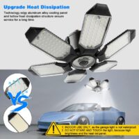 Garage Lights - 2 Pack Super Bright 32000LM LED Garage Ceiling Light 6500K LED Shop Light w/ 6 Deformable Panels Screw in E26/E27 Socket Light Bulbs for Workshop Storage Warehouse Attic - Image 4