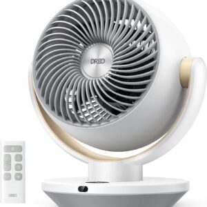Dreo Fan for Bedroom, Desk Air Circulator Fans with Remote, 11 Inch Table Fan for Whole Room, 60ft Powerful Airflow, 120° Vertical Manual and 90° Oscillating, 4 Speeds, 8H Timer, 28dB Quiet, Home