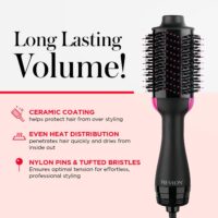 REVLON One-Step Volumizer Hair Dryer and Styler, for Less Frizz, More Shine, and Reduced Heat Damage for Salon Style Round Brush for Blowout, Black (Amazon Exclusive) - Image 6