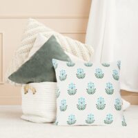 Creative Co-Op 20" Square Floral Print Cotton Pillow Cover - Image 2