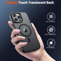 SUPFINE Magnetic for iPhone 16 Pro Max Case (Compatible with MagSafe) (Military Grade Drop Protection) Slim Translucent Matte Shockproof with Anti-Fingerprint Phone Case, Black - Image 6