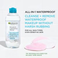 Garnier Micellar Water For Waterproof Makeup, Hydrating Facial Cleanser & Makeup Remover, Suitable for Sensitive Skin, Vegan, Cruelty Free, 13.5 Fl Oz (400mL), 1 Count - Image 3