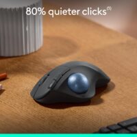 Logitech Ergo M575S Wireless Trackball Mouse, Wireless Ergonomic Mouse with Bluetooth and Encrypted Dongle, Comfortable Thumb Control, Precise and Smooth Tracking, for PC/Mac - Graphite Blue Ball - Image 7