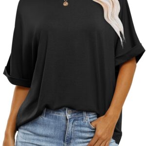 ANRABESS Womens Tops Oversized T Shirts Short Sleeve Crewneck Summer Casual Loose Basic Tee Shirt 2025 Trendy Fashion Clothes