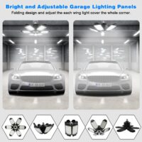 Garage Lights - 2 Pack Super Bright 32000LM LED Garage Ceiling Light 6500K LED Shop Light w/ 6 Deformable Panels Screw in E26/E27 Socket Light Bulbs for Workshop Storage Warehouse Attic - Image 3