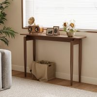 Wood Console Table Walnut Entryway Table, Thin Console Table, Sofa Tables for Living Room (47.2'') - Image 3