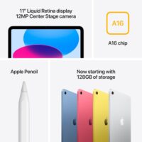 Apple iPad 11-inch: A16 chip, 11-inch Model, Liquid Retina Display, 128GB, Wi-Fi 6, 12MP Front/12MP Back Camera, Touch ID, All-Day Battery Life — Pink - Image 6