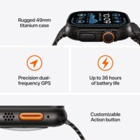 Apple Watch Ultra 2 [GPS + Cellular 49mm] Smartwatch, Sport Watch with Black Titanium Case with Black Ocean Band. Fitness Tracker, Precision GPS, Action Button, Extra-Long Battery Life - Image 3