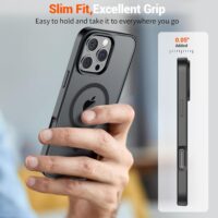 SUPFINE Magnetic for iPhone 16 Pro Max Case (Compatible with MagSafe) (Military Grade Drop Protection) Slim Translucent Matte Shockproof with Anti-Fingerprint Phone Case, Black - Image 7