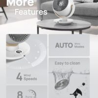 Dreo Fan for Bedroom, Desk Air Circulator Fans with Remote, 11 Inch Table Fan for Whole Room, 60ft Powerful Airflow, 120° Vertical Manual and 90° Oscillating, 4 Speeds, 8H Timer, 28dB Quiet, Home - Image 7
