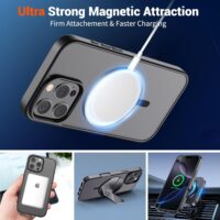 SUPFINE Magnetic for iPhone 16 Pro Max Case (Compatible with MagSafe) (Military Grade Drop Protection) Slim Translucent Matte Shockproof with Anti-Fingerprint Phone Case, Black - Image 5