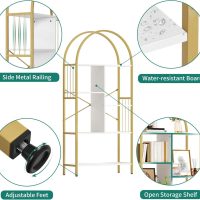 YITAHOME Gold Arched Bookshelf and Bookcase, 5 Tier Standing Book Shelf, Storage Display Rack Shelves for Bedroom Living Room Office,White&Gold - Image 10