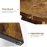 GarveeHome 47-Inch Round Large Dining Table Set for 4 to 6, Farmhouse Dinner Table with Wooden Top and Legs for Home Dining Room or Living Room - Rustic Brown(No Chairs) - Image 7