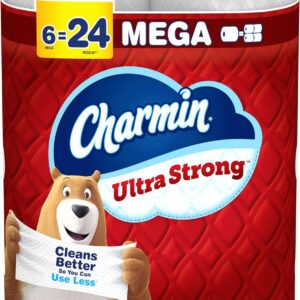 Charmin Ultra Strong Toilet Paper, 6 Mega Rolls = 24 Regular Rolls