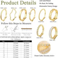 Gold Plated Stacking Rings for Women - 8PCS Non Tarnish 14K Gold Simple Cute Stackable Knuckle Rings Set Size 4-11 - Image 6