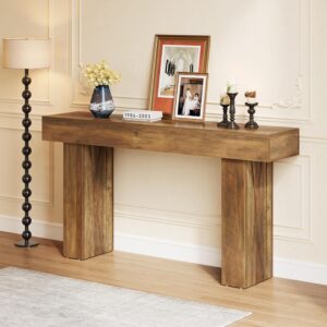 LITTLE TREE 63-Inch Narrow Console Table, Modern Sofa Table for Hallway, Entryway Table for Living Room, Bedroom, Home Office, Wood Color